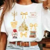 Disney Belle Princess Book Shirt For Women, Watercolor Coquette Bow For Family Trips & Magic Kingdom