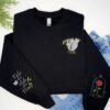 Embroidered Beauty and the Beast Chip Sweatshirt with Enchanted Rose Design