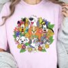 Disney Floral Dogs T-Shirt – Dalmatian, Pluto & Lady and The Tramp Shirt for Disney Fans
