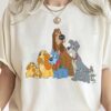 Disney Lady and the Tramp Dogs T-Shirt, Family Matching Disneyland Shirt for Disney Trip