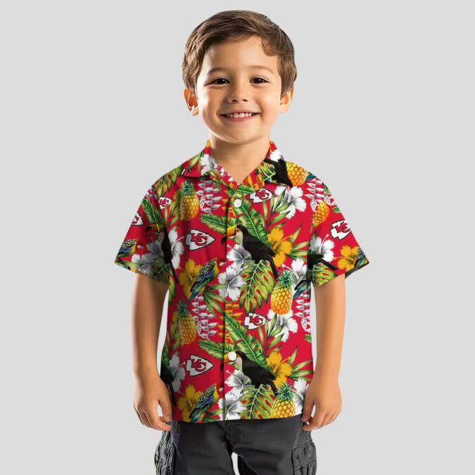 Kansas City Chiefs Aloha Hawaiian Shirt, Custom Tropical Red Green Toucan Shirt