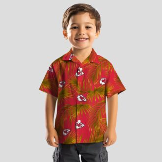 Kansas City Chiefs Aloha Shirt, Tropical Red Palms Hawaiian Beachwear for Men & Women