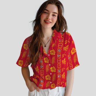Kansas City Chiefs Floral Red Hawaiian Shirt, Tropical Football Fan Gift