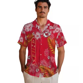 Kansas City Chiefs Hibiscus Red Hawaiian Shirt, Best NFL Fan Gift & Vacation Apparel
