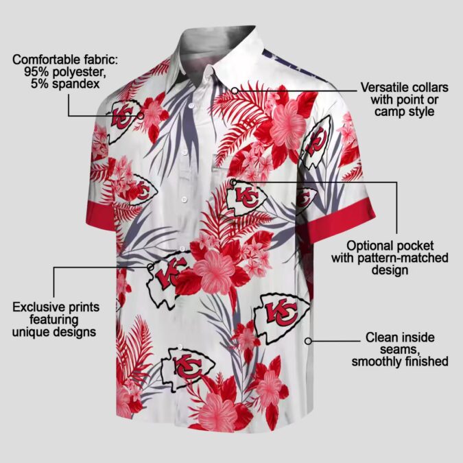 Kansas City Chiefs Patriotic Hawaiian Shirt, Hibiscus Floral Game Day Outfit