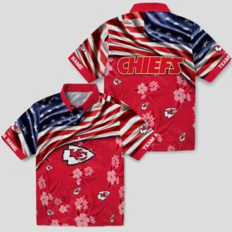 Kansas City Chiefs US Flag Hawaiian Shirt, Hibiscus Red Floral Summer Outfit