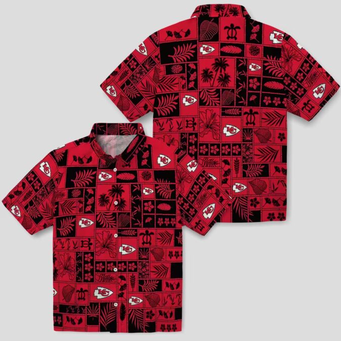 NFL Kansas City Chiefs Patchwork Hawaiian Shirt, Summer Beach Outfit for Football Fans