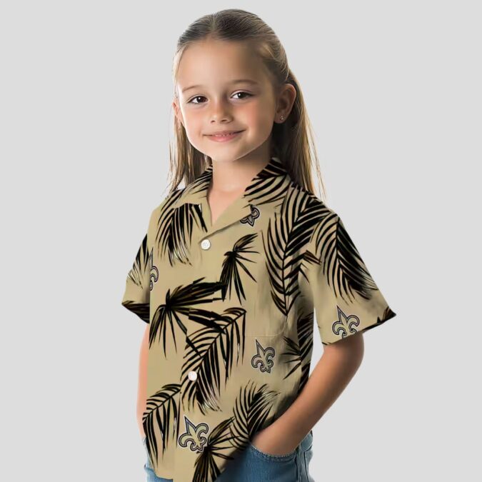 Limited Edition New Orleans Saints Hawaiian Shirt, Gold Palm NFL Vacation Outfit
