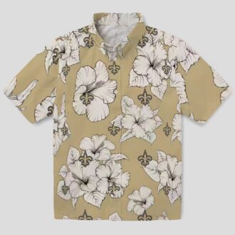 NFL New Orleans Saints Beach Hawaiian Shirt, Hibiscus Blooms Summer Outfit