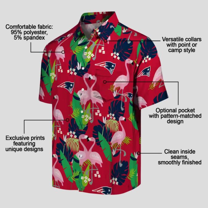 NFL Patriots Flamingo Foliage Blue Green Hawaiian Shirt – Game Day & Beach Party 2025