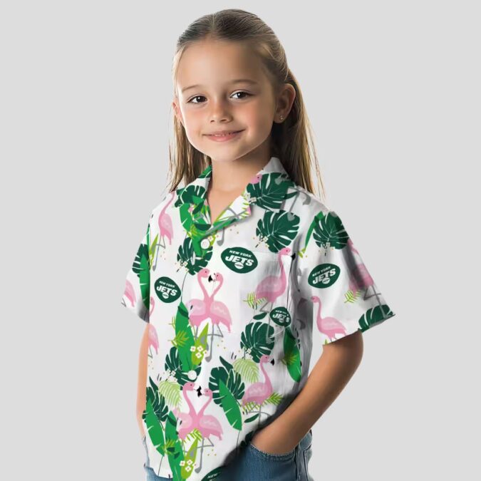 NFL New York Jets Flamingo Foliage Shirt, Summer Beach Tropical Fan Apparel