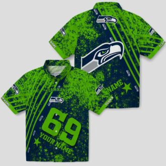 Seattle Seahawks Custom Hawaiian Shirt – Blue Star & Stripes Football Outfit