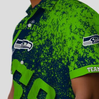 Seattle Seahawks Custom Hawaiian Shirt - Blue Star & Stripes Football Outfit