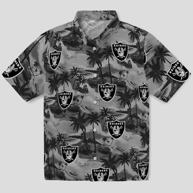 Las Vegas Raiders Aloha Shirt – Summer Hawaiian with Coastal Palm Design Las Vegas Raiders Aloha Shirt – Summer Hawaiian with Coastal Palm Design