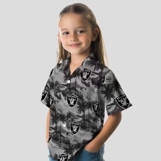 Las Vegas Raiders Aloha Shirt – Summer Hawaiian with Coastal Palm Design