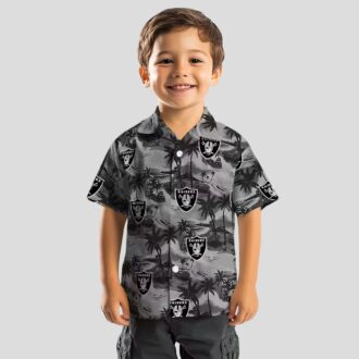 Las Vegas Raiders Aloha Shirt - Summer Hawaiian with Coastal Palm Design