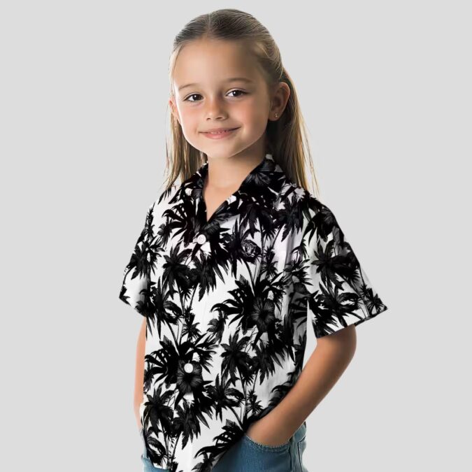 NFL Las Vegas Raiders Palm Motif Hawaiian Shirt, Summer Beach & Game Day Outfit