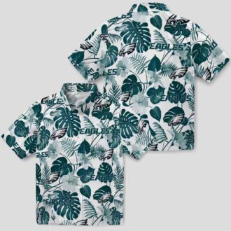 NFL Philadelphia Eagles Plants Hawaiian Shirt, Stylish Tropical Green White Shirt