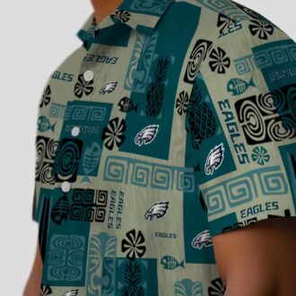 NFL Philadelphia Eagles Tribal Hawaiian Shirt, Green Summer Beach Aloha Outfit