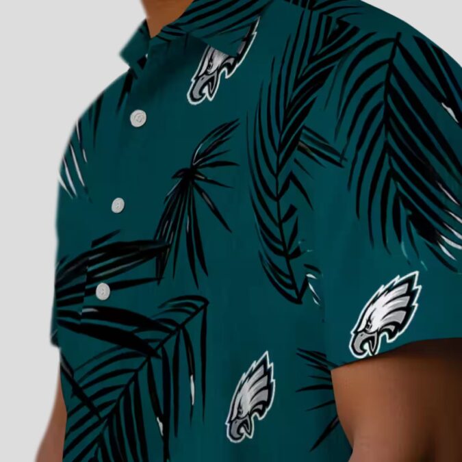 Philadelphia Eagles Palm Leaf Hawaiian Shirt, Tropical NFL Summer Beach Outfit