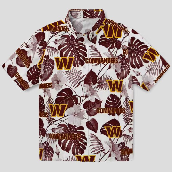 Washington Commanders Tropical Hawaiian Shirt, NFL Floral Aloha Beachwear for Men & Women