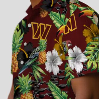 Washington Commanders Tropical Toucan Hawaiian Shirt - Hibiscus Pineapple Design for Men & Women