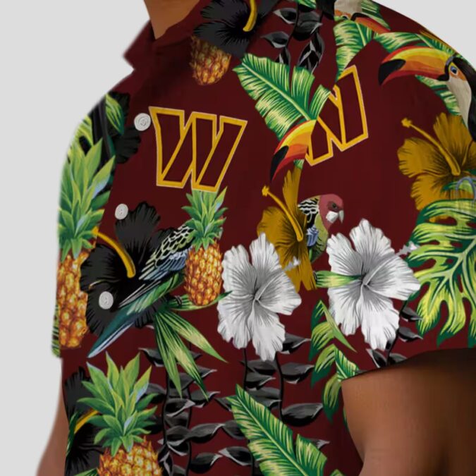 Washington Commanders Tropical Toucan Hawaiian Shirt – Hibiscus Pineapple Design for Men & Women