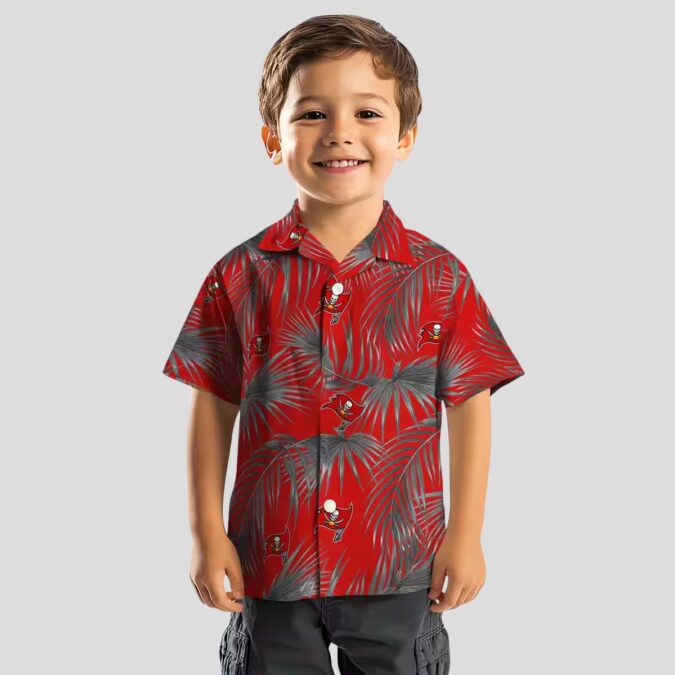 Best Tampa Bay Buccaneers Hawaiian Shirt, Red Leafy Palms Floral Summer NFL Gear
