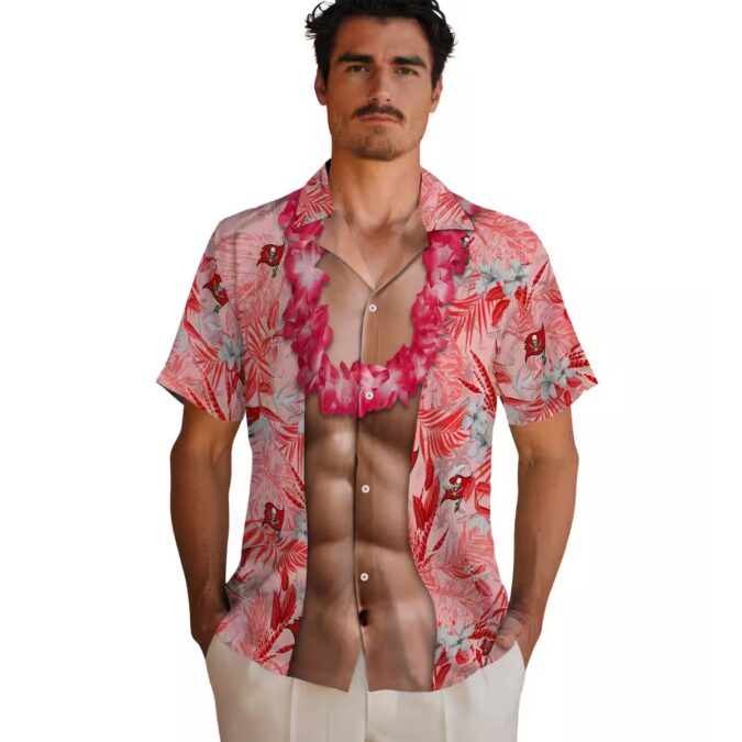 NFL Tampa Bay Buccaneers Red Hawaiian Shirt, Chest Illusion Aloha Shirt for Men