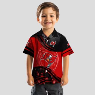 Tampa Bay Buccaneers Football Wave Shirt, Red Black Aloha NFL Beachwear for Fans