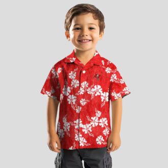 Tampa Bay Buccaneers Hibiscus Red Clusters Hawaiian Shirt, NFL Tropical Game Day Beachwear