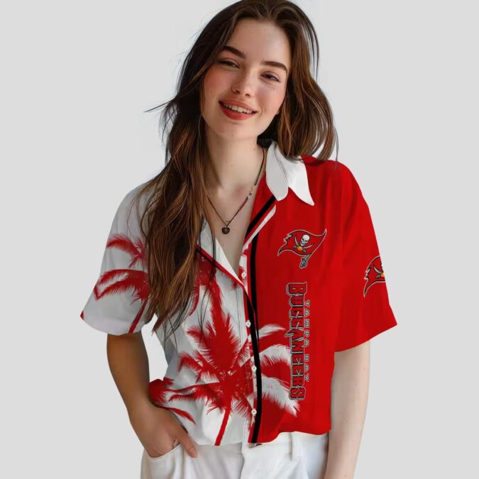 Tampa Bay Buccaneers Palm Trees Hawaiian Shirt, Red White NFL Shirt for Summer Vacation