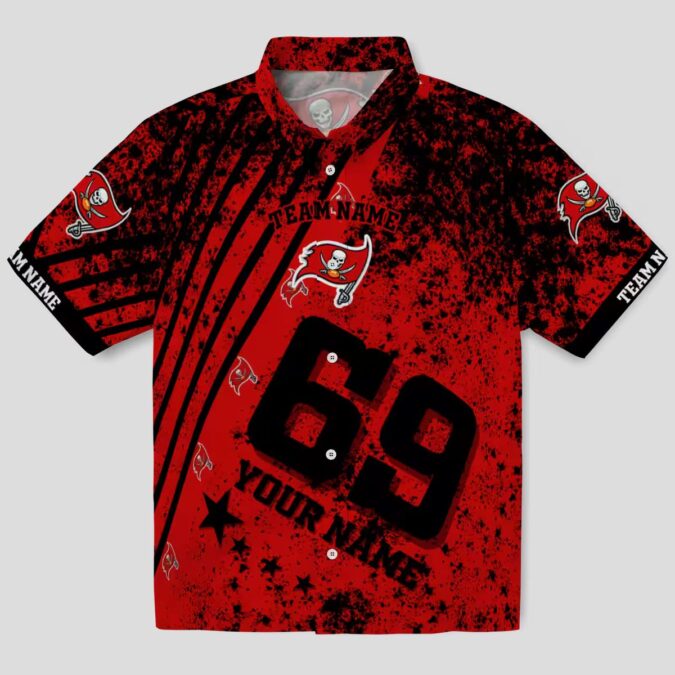 Tampa Bay Buccaneers Personalized Hawaiian Shirt, Red Star Stripes NFL Fan Gear