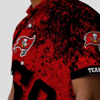 Tampa Bay Buccaneers Personalized Hawaiian Shirt, Red Star Stripes NFL Fan Gear