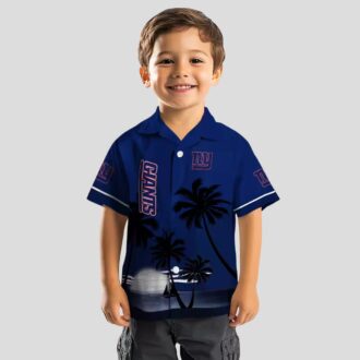 Men’s New York Giants Sunset Hawaiian Shirt, Blue Black Football Tailgate Outfit