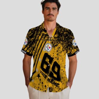 Custom Pittsburgh Steelers Aloha Hawaiian Shirt, Gold Star Stripes Summer Outfit