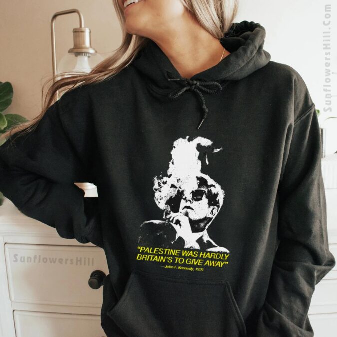 John F Kennedy 1939 Painting Design T-Shirt – Palestine and Britain Historical Quote