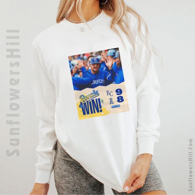 Kansas City Royals vs. Los Angeles Angels Poster T-shirt – 9-8 Win Over Los Angeles Angels Poster Style