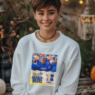 Kansas City Royals vs. Los Angeles Angels Poster T-shirt - 9-8 Win Over Los Angeles Angels Poster Style