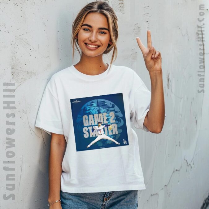 Los Angeles Dodgers MLB 2025 Roki Sasaki Game 2 Starters World Tour Tokyo Series T-Shirt