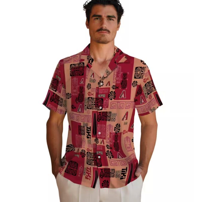 Arizona Diamondbacks Red Hawaiian Shirt – Stylish Tribal Symbols MLB Apparel