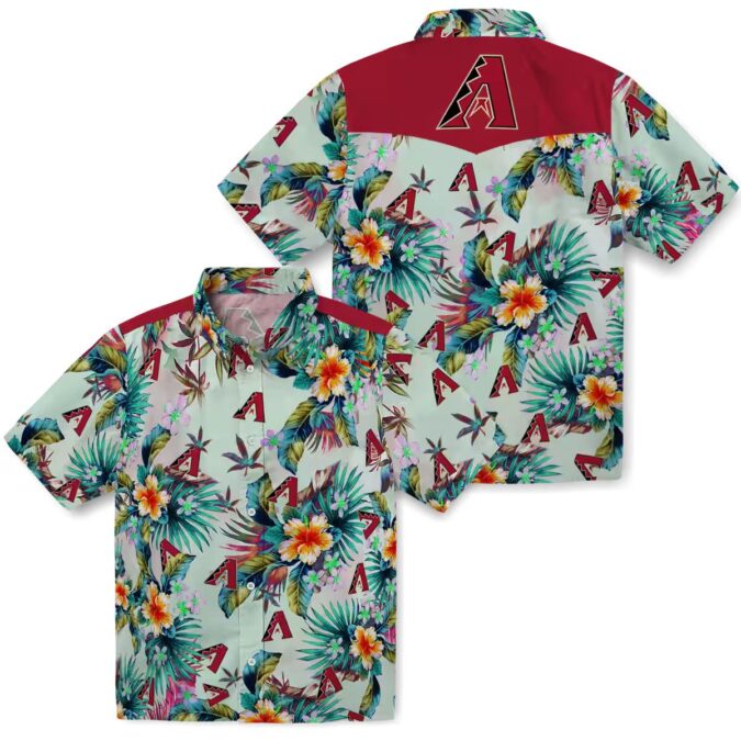 Arizona Diamondbacks Tropical Foliage Hawaiian Shirt, Summer Vacation Beach Outfit