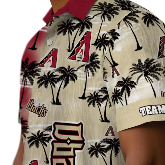 Arizona Diamondbacks Tropical Palm Silhouettes Red Hawaiian Shirt, Tropical MLB Fan Apparel