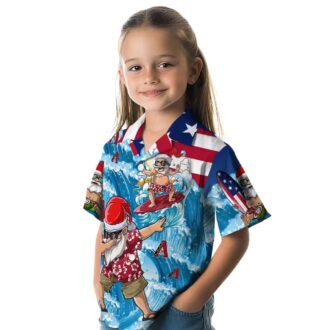 Arizona Diamondbacks Tropical Surfing Santa Hawaiian Shirt - Stylish MLB Summer Outfit