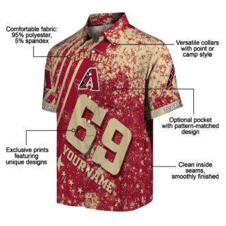 Custom Arizona Diamondbacks Red Hawaiian Shirt for Fans, MLB Star Stripes Summer Outfit