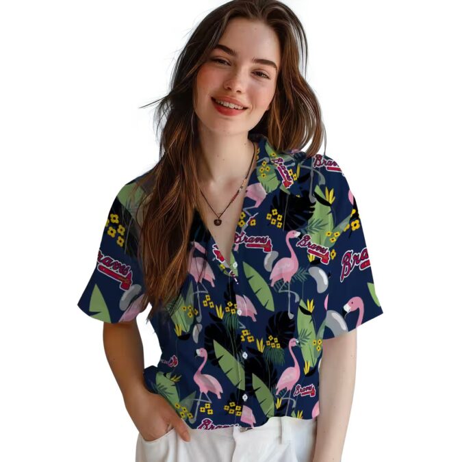 Atlanta Braves MLB Hawaiian Shirt – Summer Flamingo & Palm Leaves Print