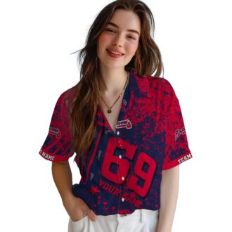 Atlanta Braves Navy Star Stripes MLB Baseball Aloha Shirt - Tropical Summer Hawaiian Style