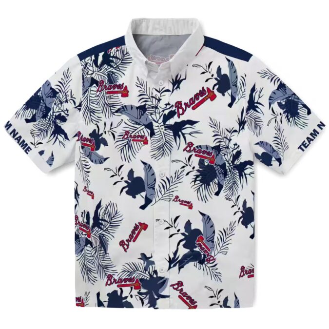 Custom Atlanta Braves Navy White Aloha Shirt – MLB Tropical Botanical Design