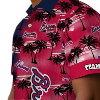 Limited Edition Atlanta Braves Hawaiian Shirt - Navy Palm Silhouettes MLB Apparel
