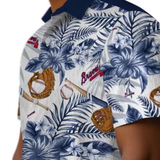 Personalized Atlanta Braves Floral Baseball Shirt - MLB Tropical Hawaiian Style